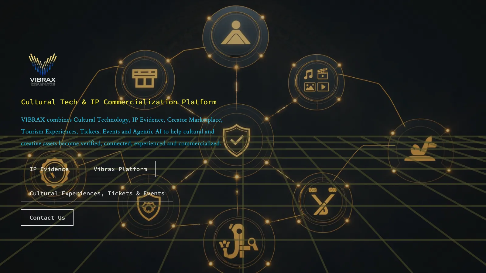 Website preview: the VIBRAX homepage