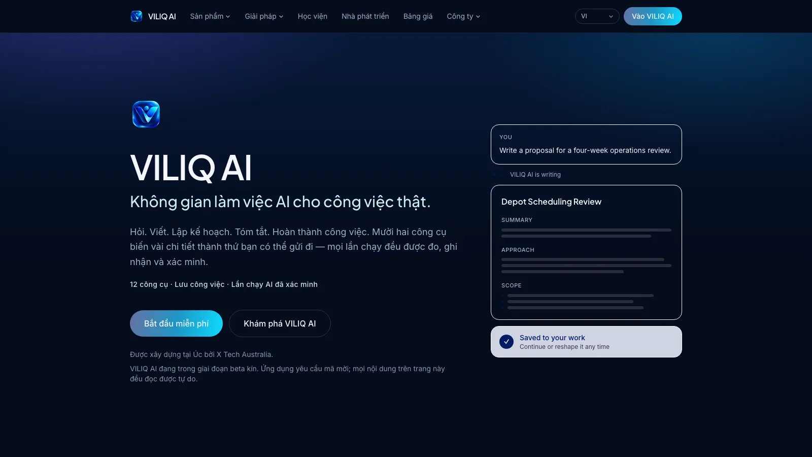 Website preview: the X Tech Australia homepage